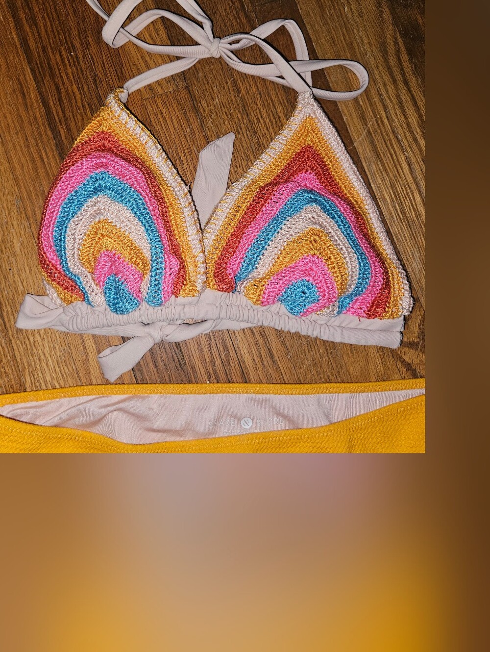 Xhilaration Crochet Triangle Bikini Top Size D/DD